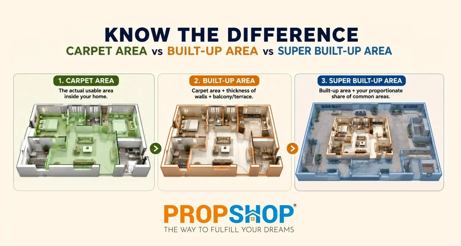 Know the Difference: Carpet, Built-Up and Super Built-Up Area